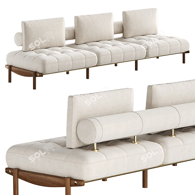 Mid-Century Inspired GANDY Sofa 3D model image 5