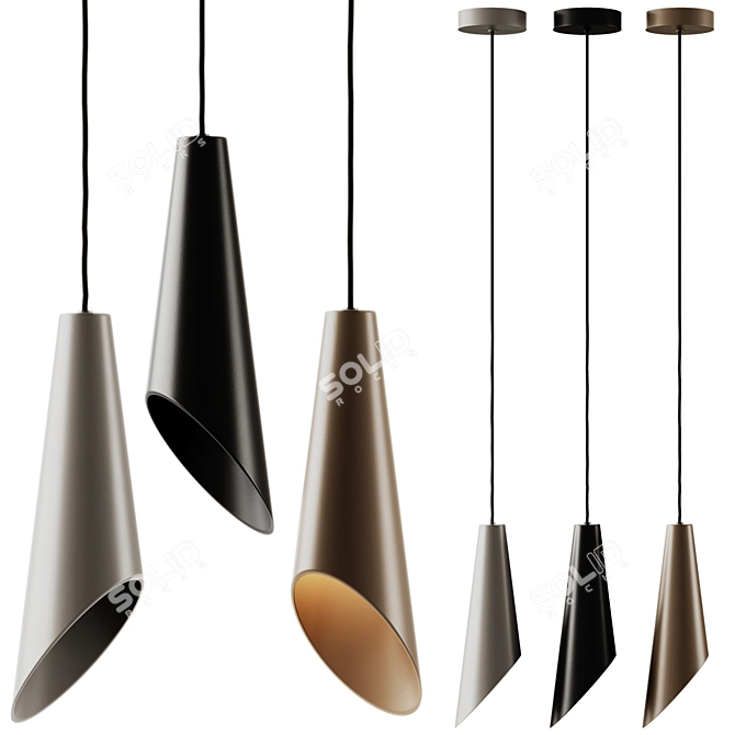 Robin Mei Adjustable Pendant Lamp 3D model image 1