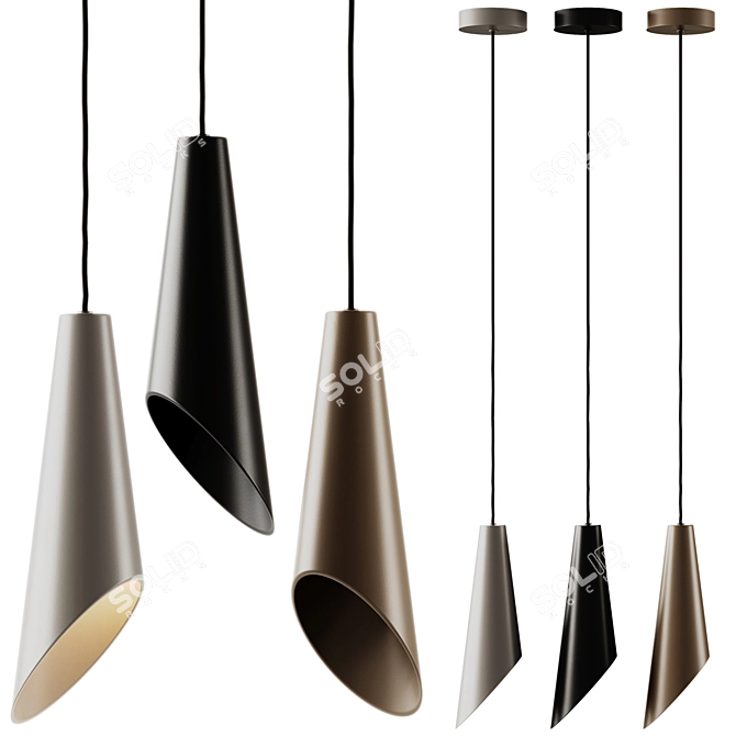 Robin Mei Adjustable Pendant Lamp 3D model image 2