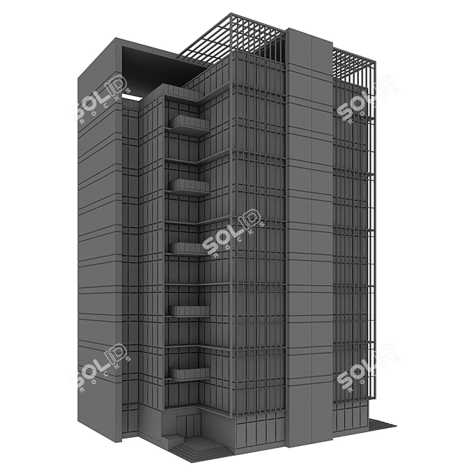 Customizable Residential Building Model 3D model image 8