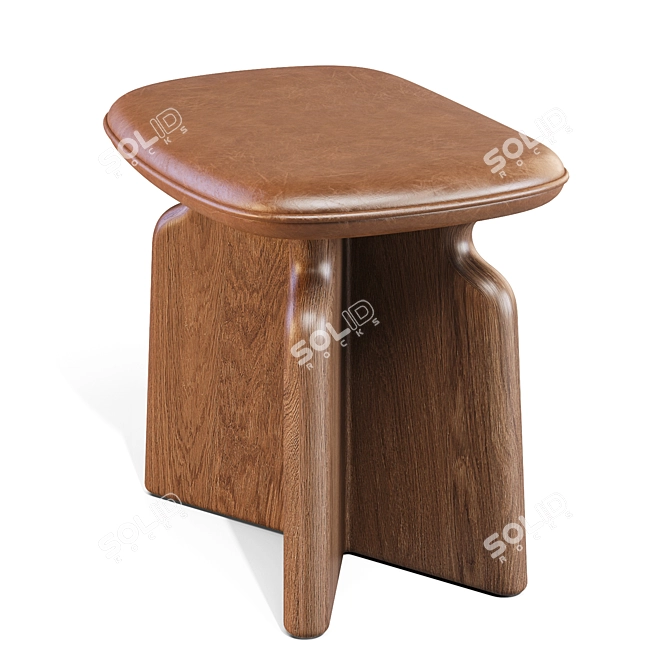 Podi Stool: Elegant Walnut Design 3D model image 4