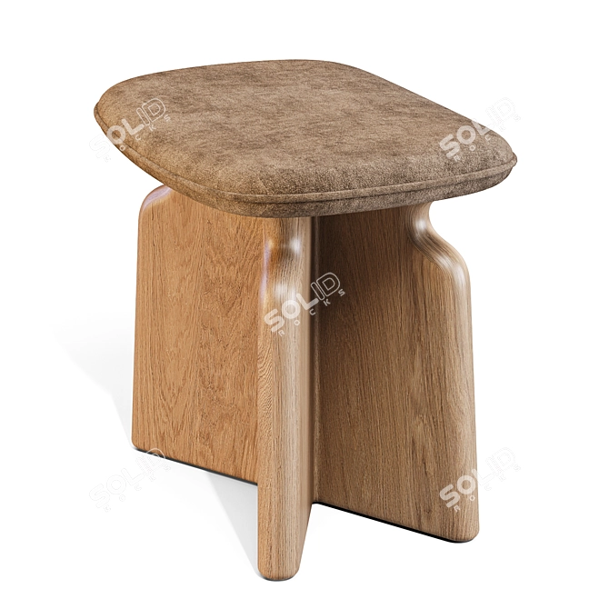 Podi Stool: Elegant Walnut Design 3D model image 5