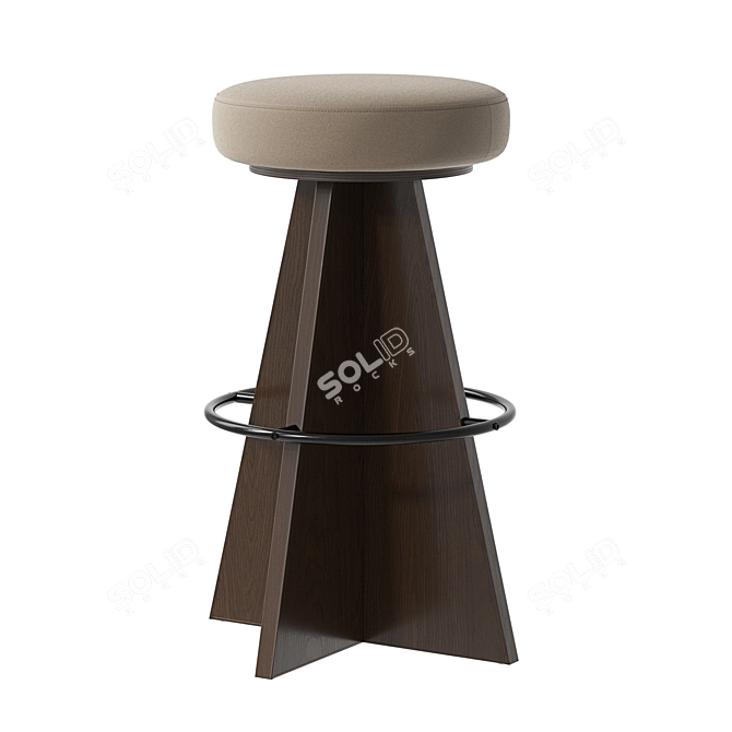 Modern Swivel Bar Stool 3D model image 1