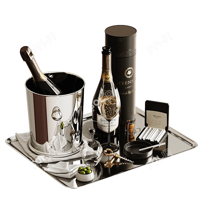 Sparkling Wine Set 1 3D model image 2