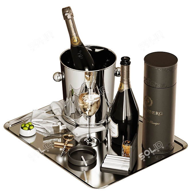 Sparkling Wine Set 1 3D model image 3