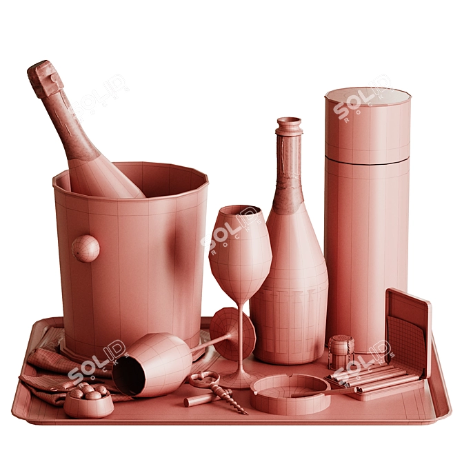 Sparkling Wine Set 1 3D model image 5