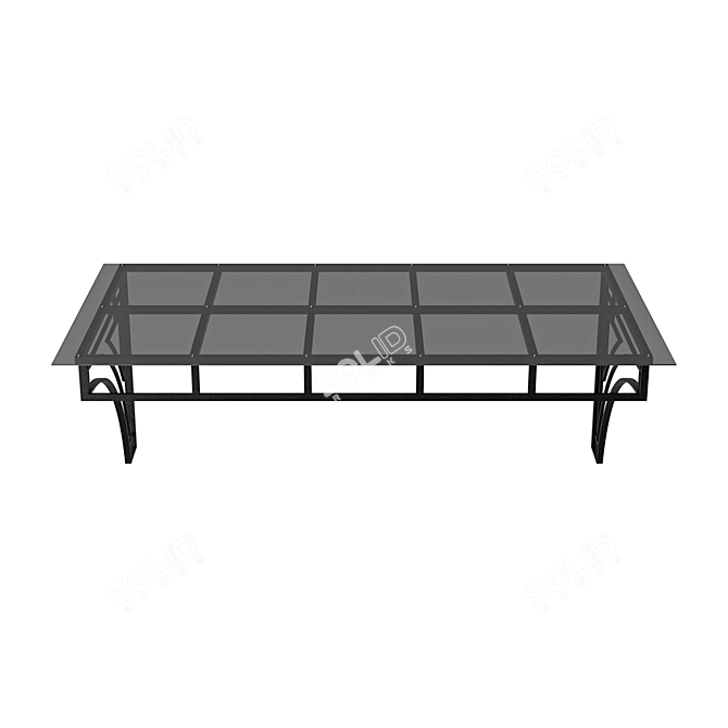 Sleek Black Canopy Loft Bed 3D model image 4