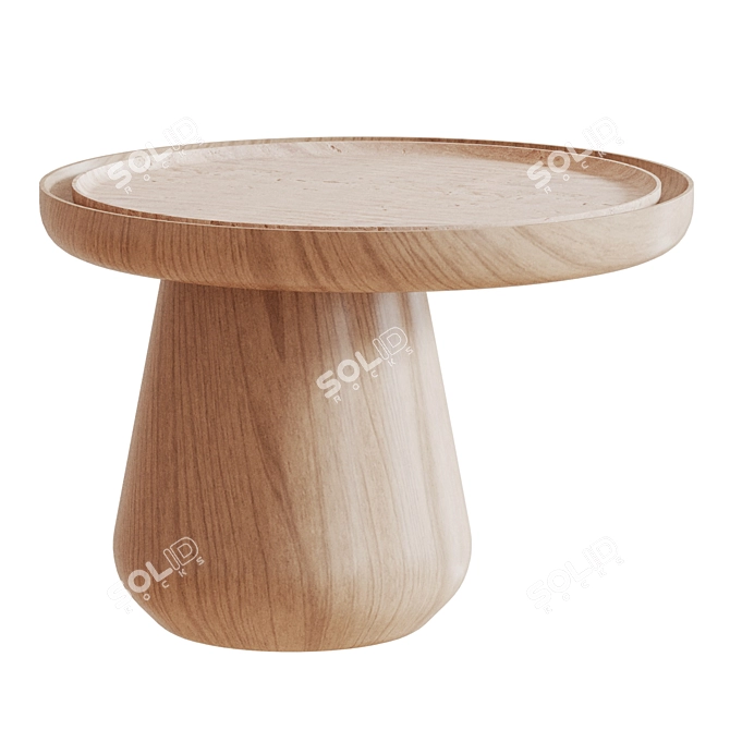 Sleek Wood Stone Coffee Table 3D model image 3