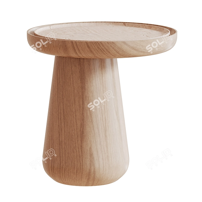 Sleek Wood Stone Coffee Table 3D model image 4