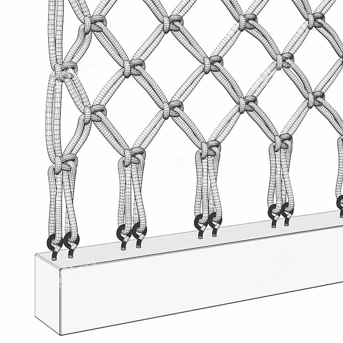 Macrame Partition Wall Panel 3D model image 4