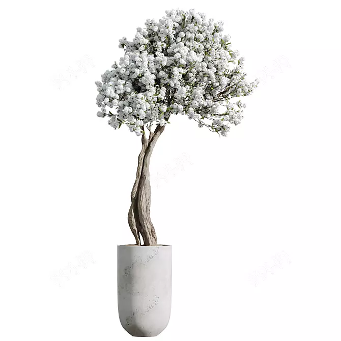 Chic Cherry Blossom Tree Planter 3D model image 2