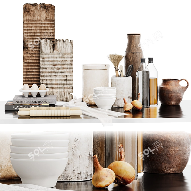 Kitchen Decor Set packaged with Logical Object Names 3D model image 1