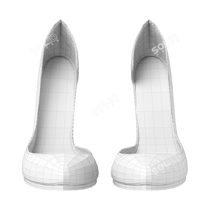 Luxurious Black Croc Heels 3D model image 4