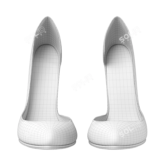 Luxurious Black Croc Heels 3D model image 5