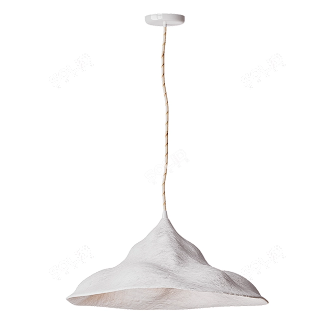 Artisan Papier Mâché Pendant Light 3D model image 2