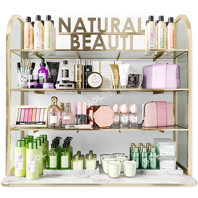 Beauty Salon Cosmetic Display Shelf 3D model image 1