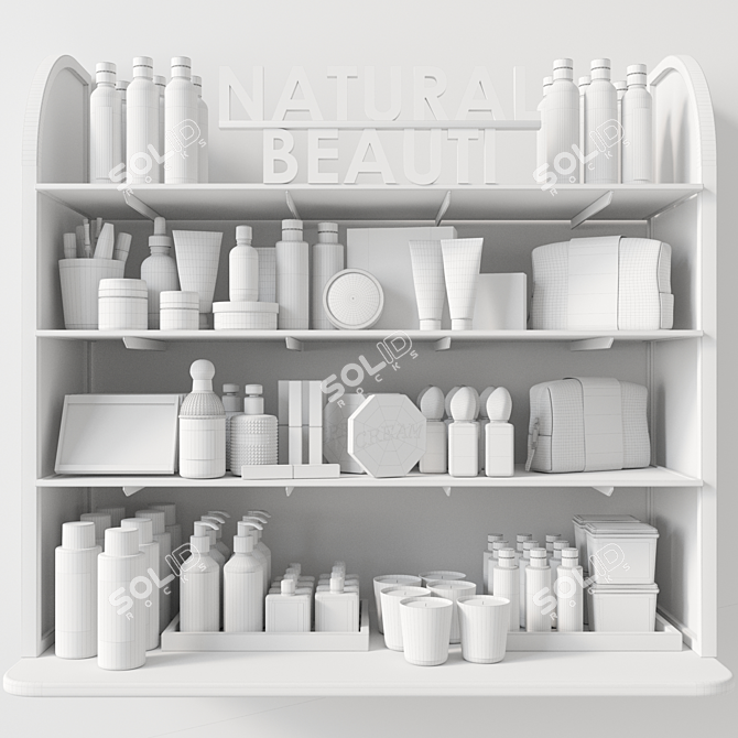 Beauty Salon Cosmetic Display Shelf 3D model image 2