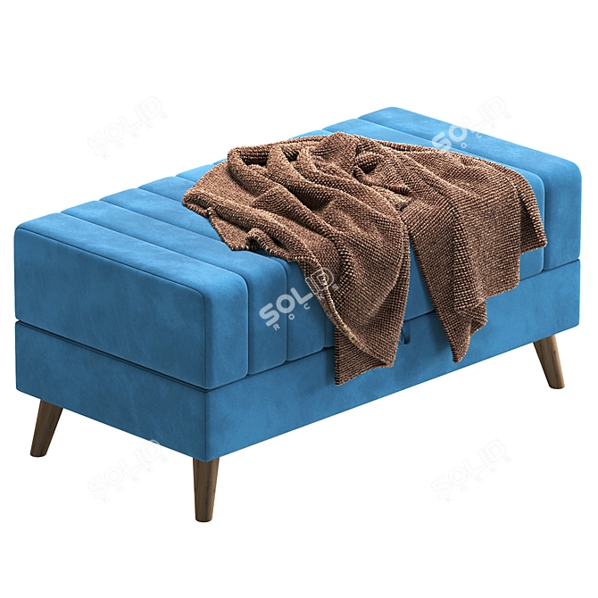 Nordic Brown Bench 3D Model 3D model image 2