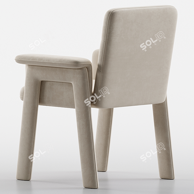 Elegant Velvet Upholstered Dining Chairs 3D model image 3