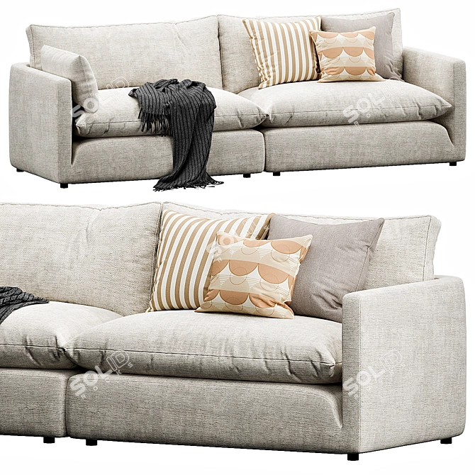 Relax in Style with Unwind Sofa 3D model image 1