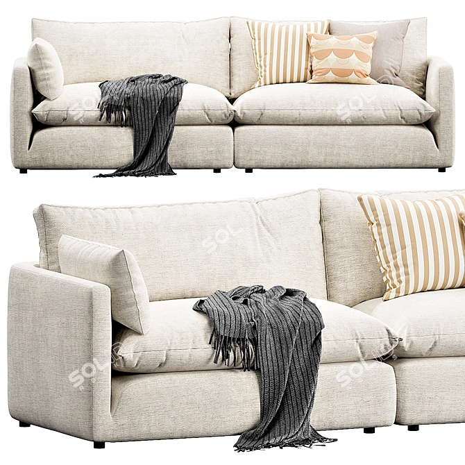 Relax in Style with Unwind Sofa 3D model image 5