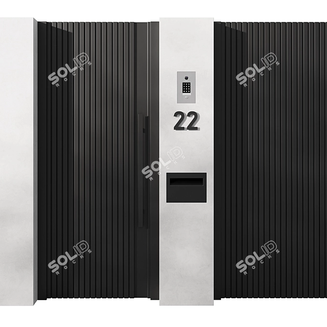 Modern Sliding Gate Model 01 3D model image 3