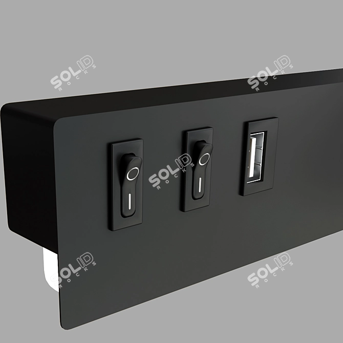 Modern USB Wall Light Switch 3D model image 4