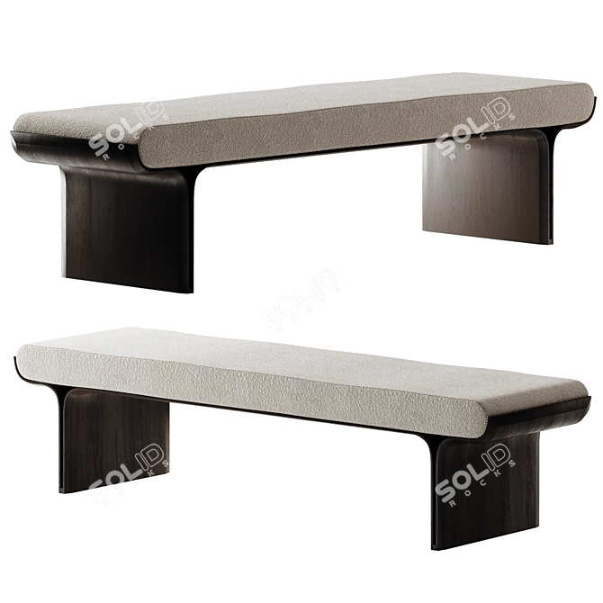 Elegant Marengo Banquette 3D model image 1