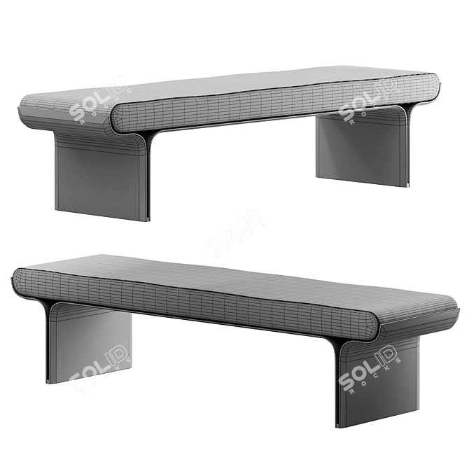 Elegant Marengo Banquette 3D model image 3