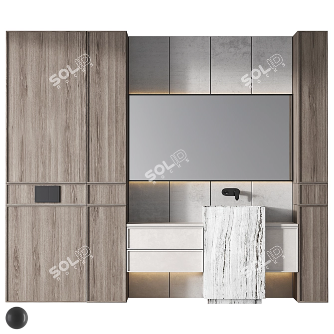  Modern Bathroom Furniture Set 3D model image 1