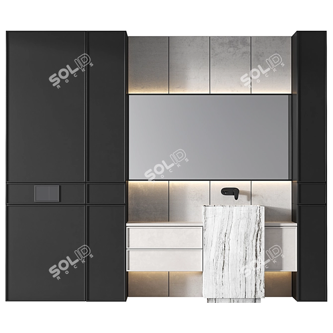  Modern Bathroom Furniture Set 3D model image 2