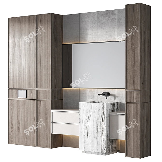  Modern Bathroom Furniture Set 3D model image 3