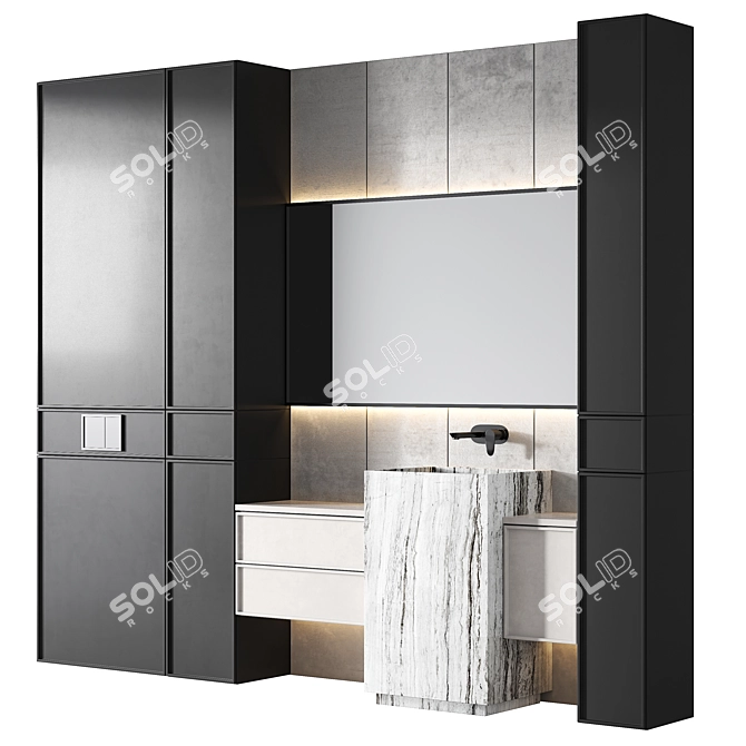  Modern Bathroom Furniture Set 3D model image 4