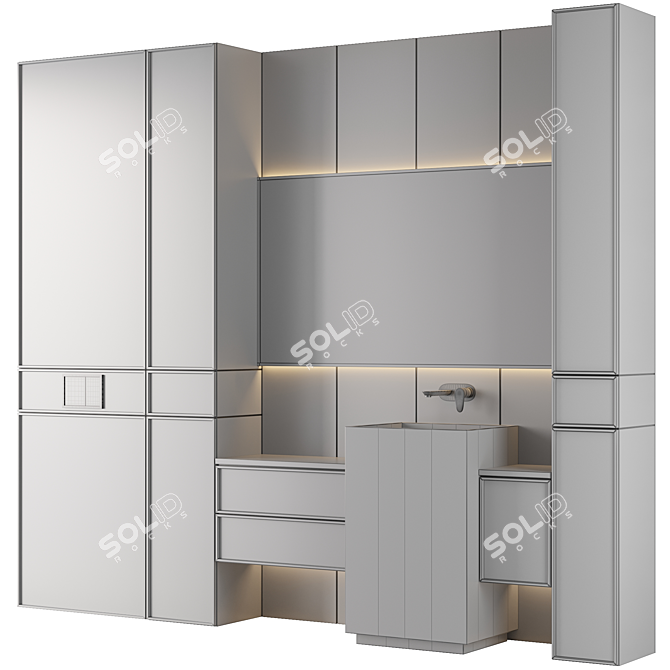  Modern Bathroom Furniture Set 3D model image 5