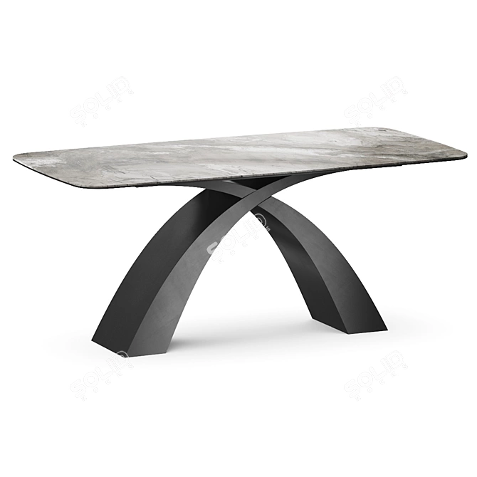 Minimalist Contemporary Dining Table 3D model image 2