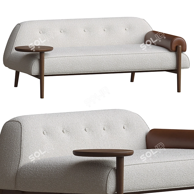 Wyatt Blanc Sofa Daybed 3D model image 1