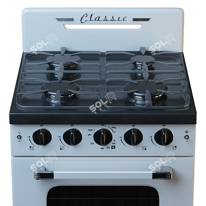 Vintage Charm Gas Range 3D model image 2