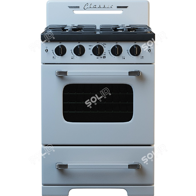 Vintage Charm Gas Range 3D model image 3