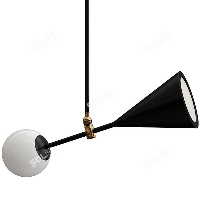 Sleek Spear Pendant Light 3D model image 1