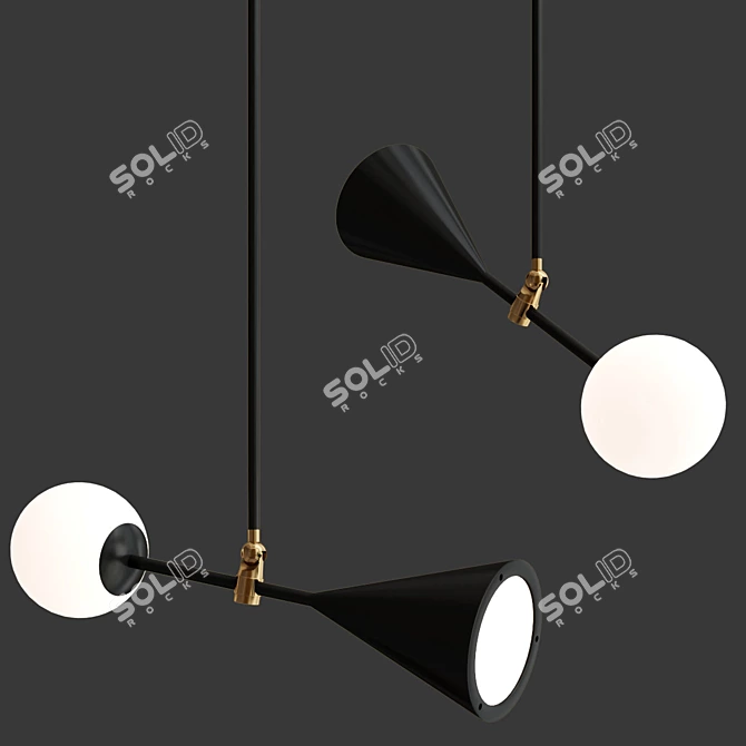 Sleek Spear Pendant Light 3D model image 2