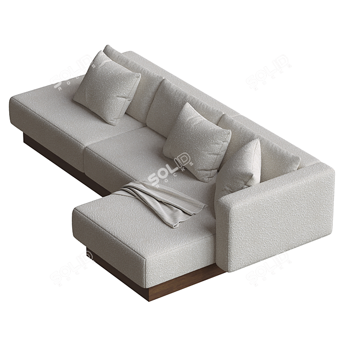 Brady Sectional Sofa in Blanc Boucle 3D model image 3