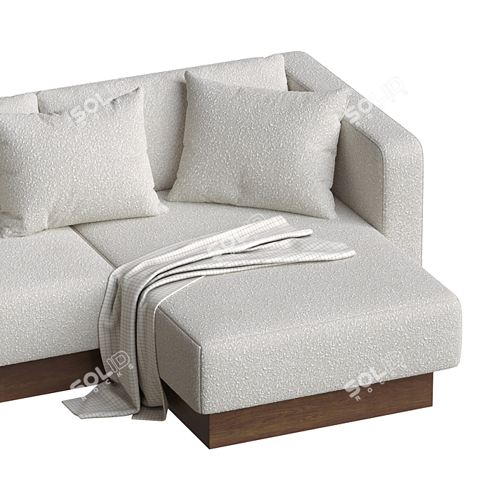 Brady Sectional Sofa in Blanc Boucle 3D model image 4