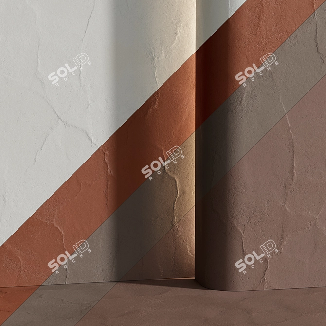 Beige Decorative Plaster Material 3D model image 2