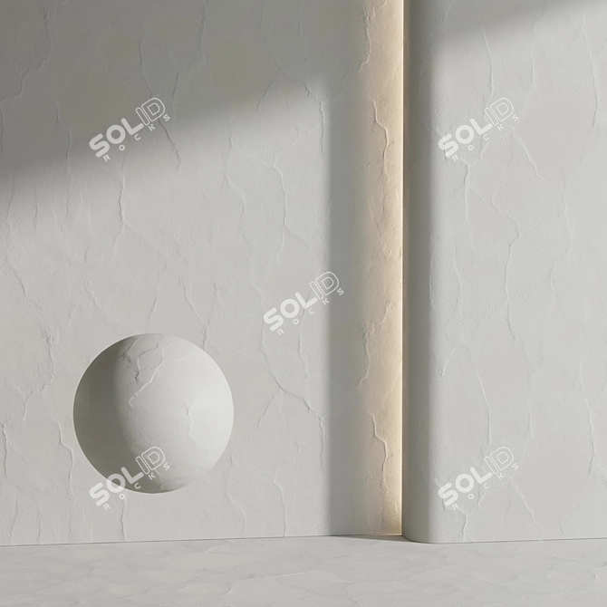 Beige Decorative Plaster Material 3D model image 3