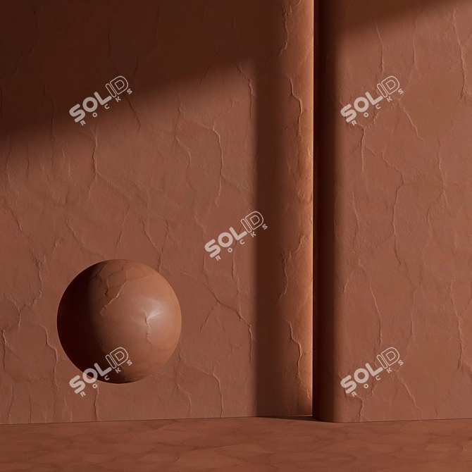 Beige Decorative Plaster Material 3D model image 4