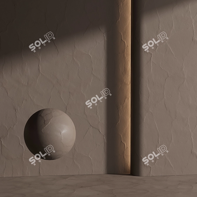 Beige Decorative Plaster Material 3D model image 5