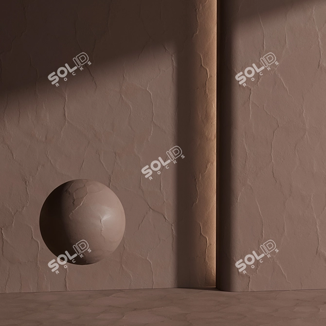 Beige Decorative Plaster Material 3D model image 6