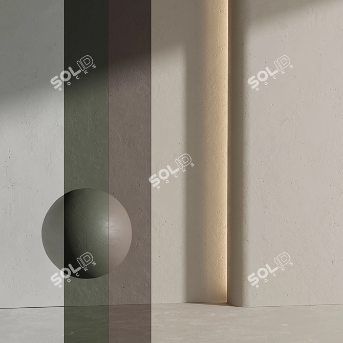 Beige Decorative Plaster Material 3D model image 1