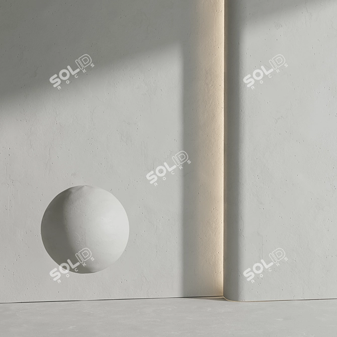 Beige Decorative Plaster Material 3D model image 3