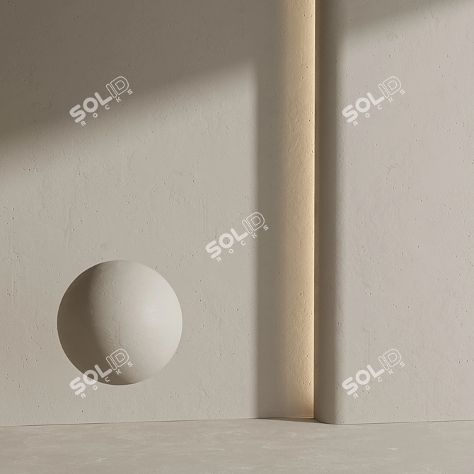 Beige Decorative Plaster Material 3D model image 6